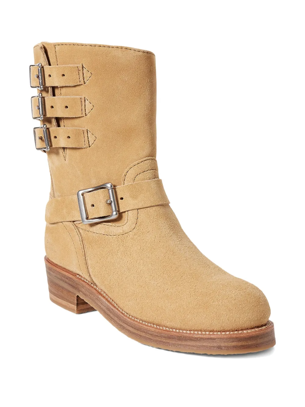 Polo Ralph Lauren triple-buckle suede boots Brown