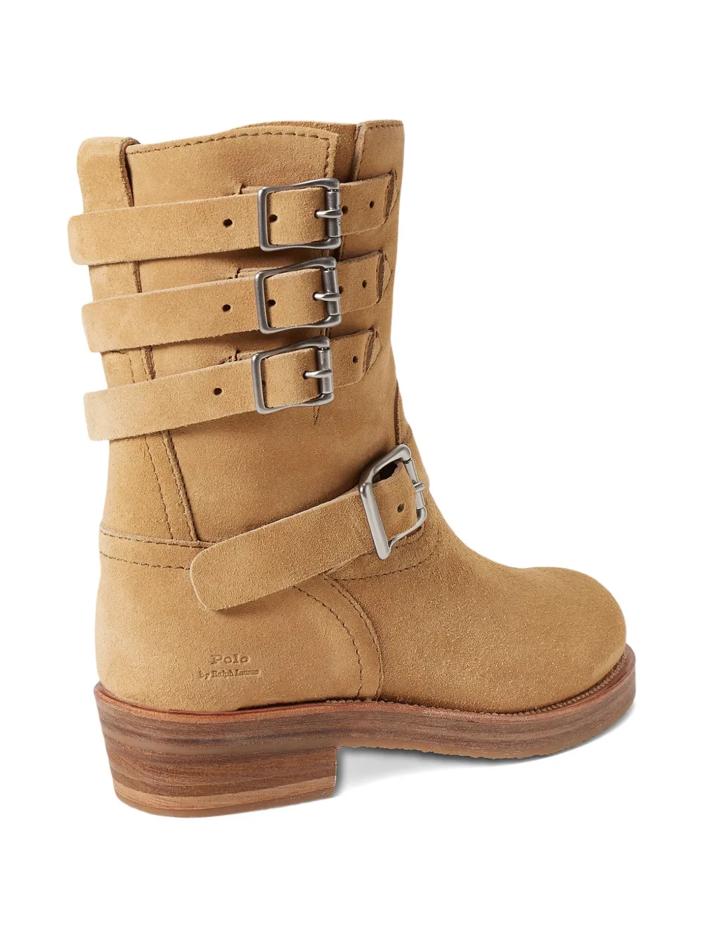 Polo Ralph Lauren triple-buckle suede boots Brown
