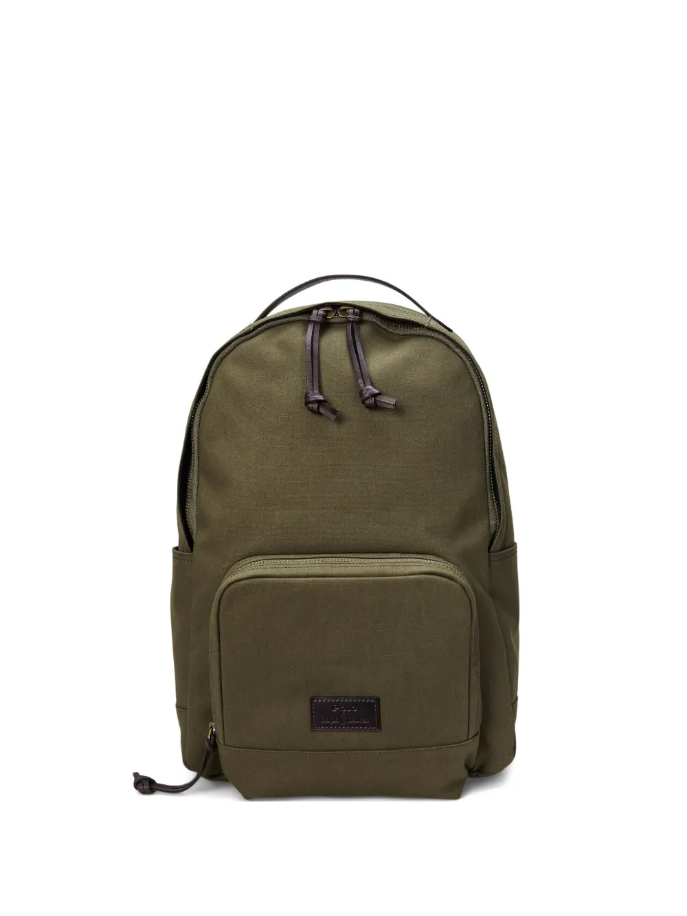 Polo Ralph Lauren Leather-trim Canvas Backpack In Green