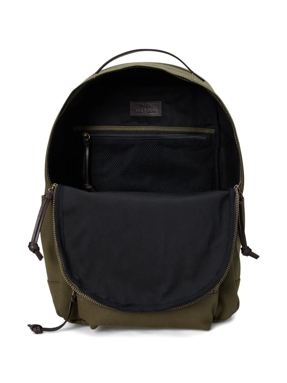 Polo Ralph Lauren Rugzak met leren afwerking Groen