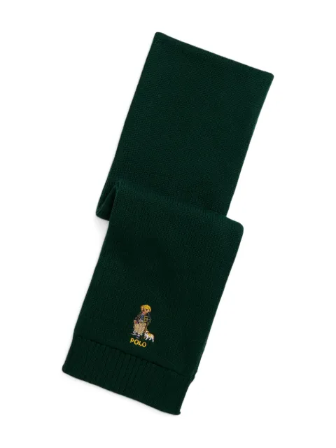 POLO RALPH LAUREN KIDS logo-embroidered ribbed scarf