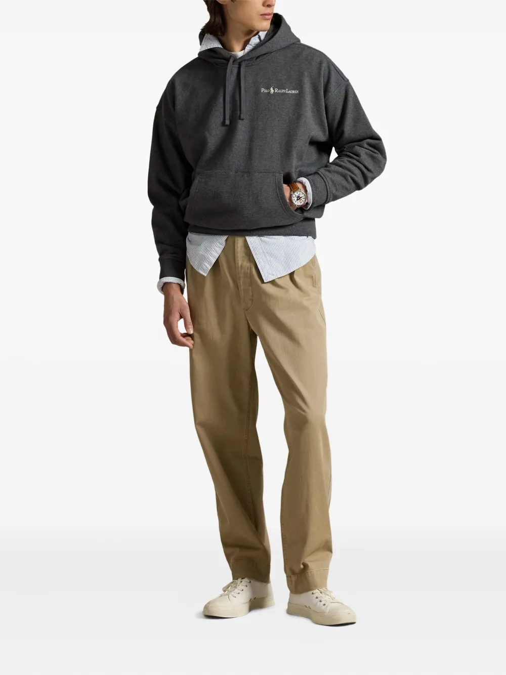 Polo Ralph Lauren Hoodie met geborduurd logo Grijs