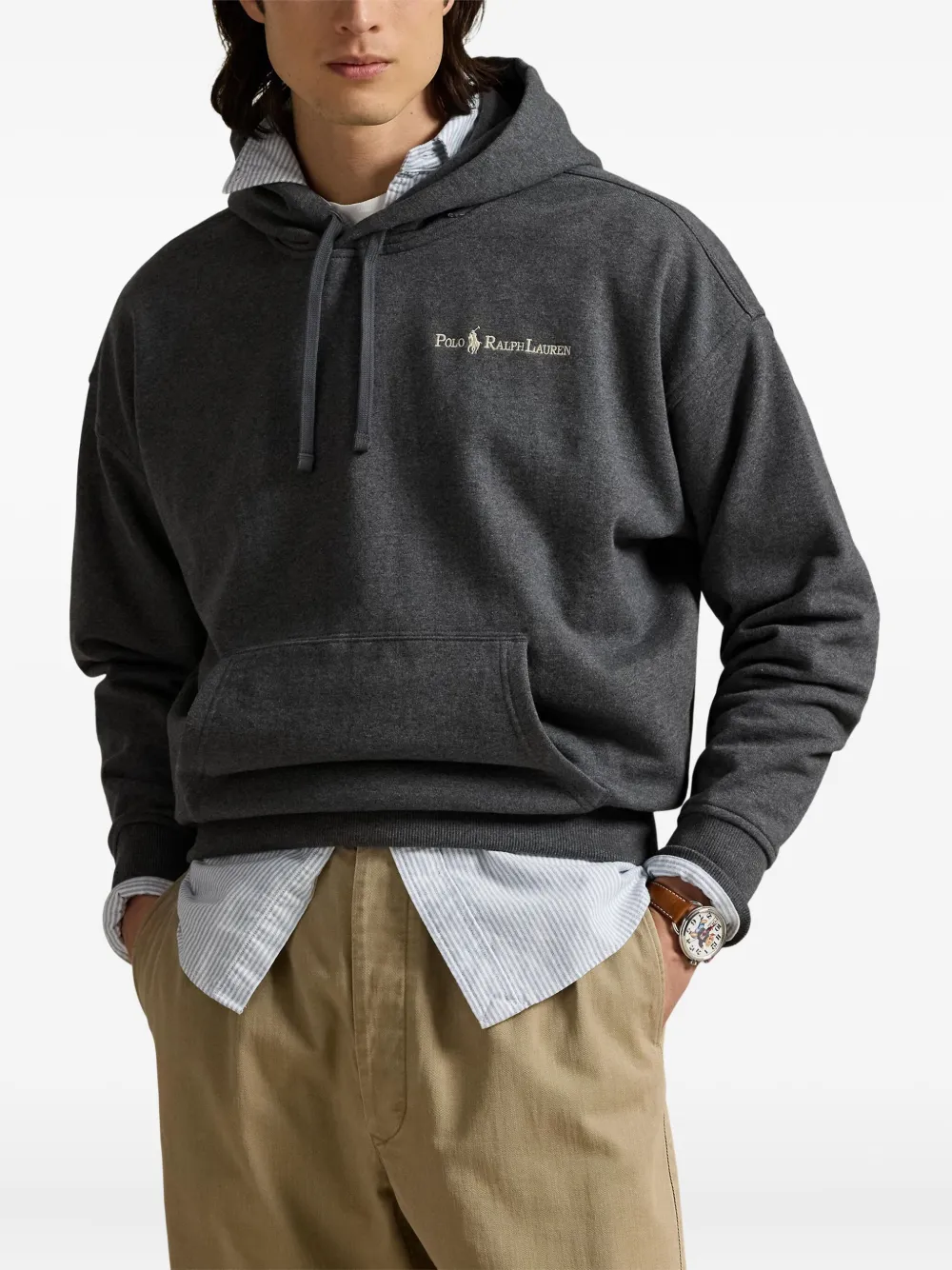 Polo Ralph Lauren Hoodie met geborduurd logo Grijs