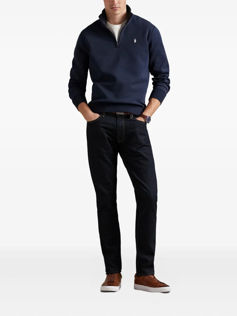 Polo Ralph Lauren Poloshirt met halve rits - Blauw