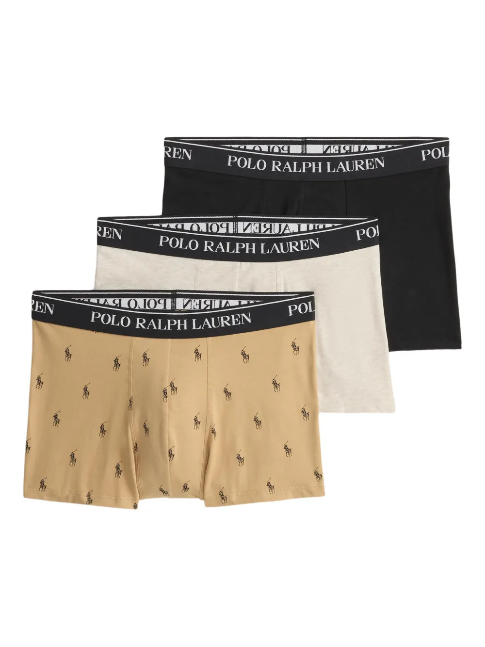 Polo Ralph Lauren Drie boxershorts met logo Beige