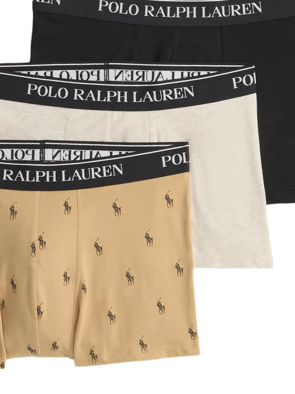 Polo Ralph Lauren Drie boxershorts met logo Beige