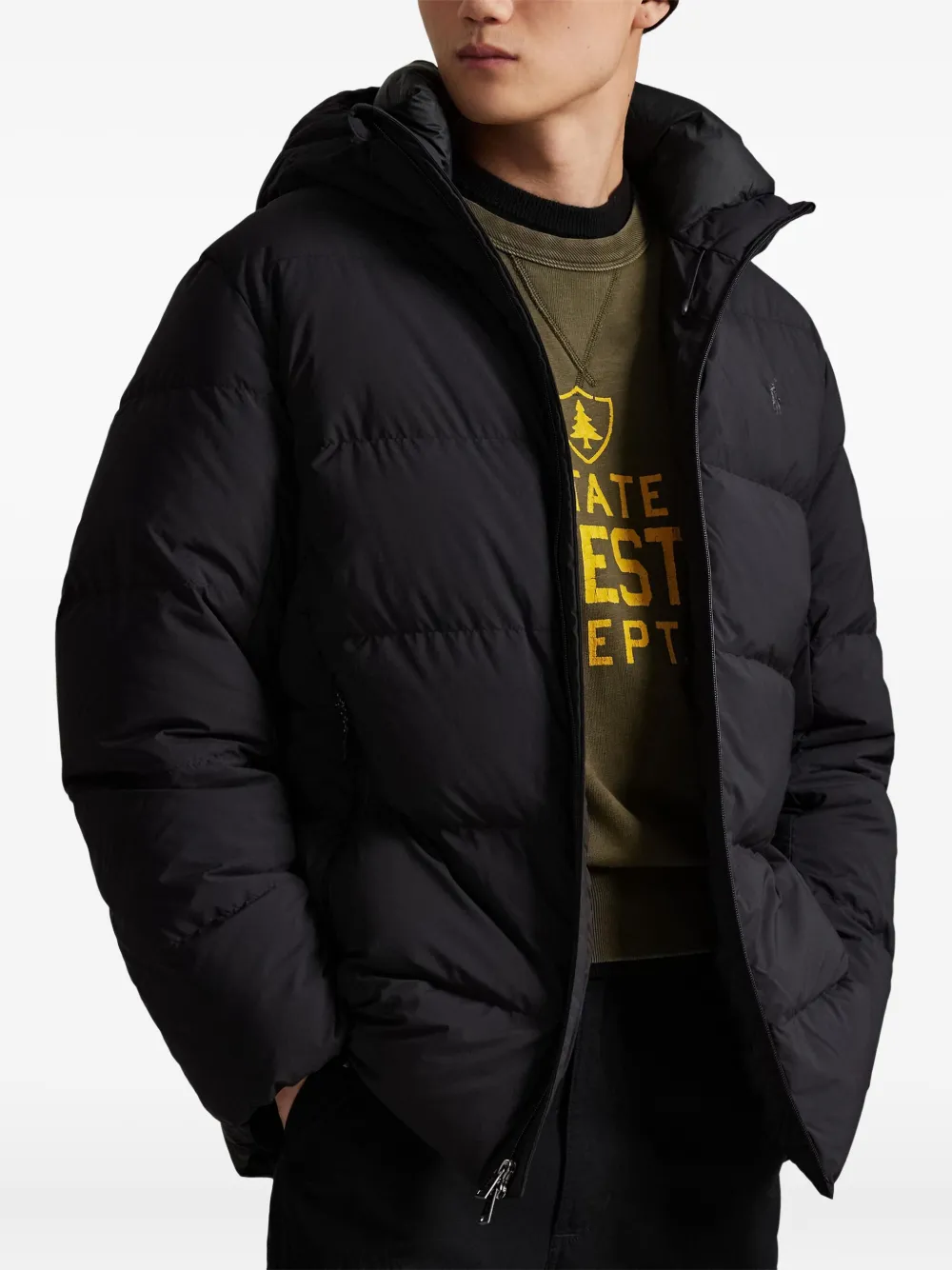 Polo Ralph Lauren Gewatteerd jack met capuchon Zwart