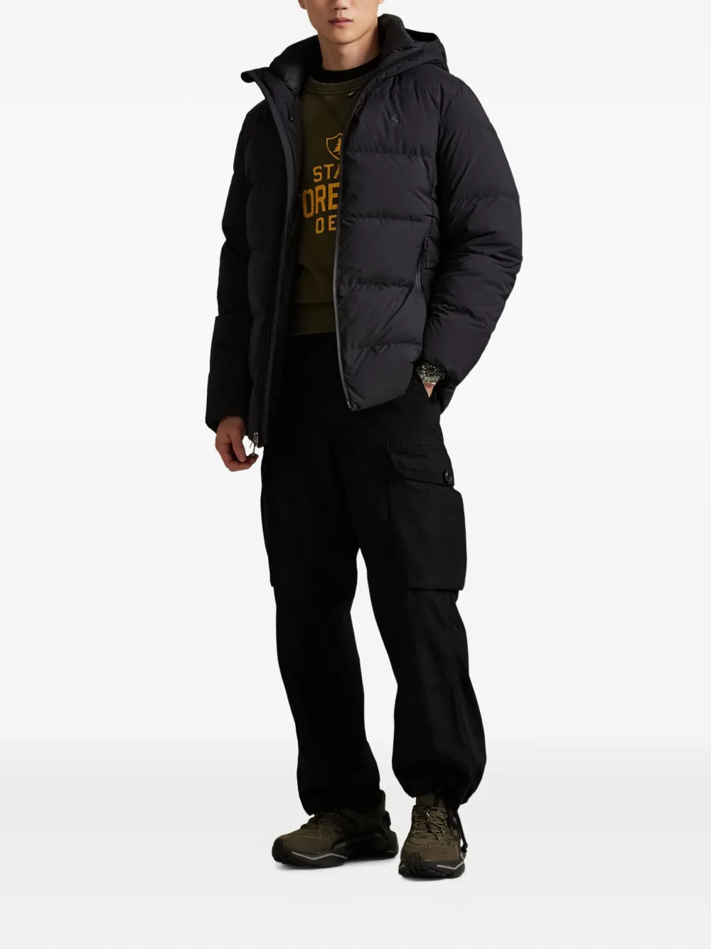 Polo Ralph Lauren Gewatteerd jack met capuchon Zwart