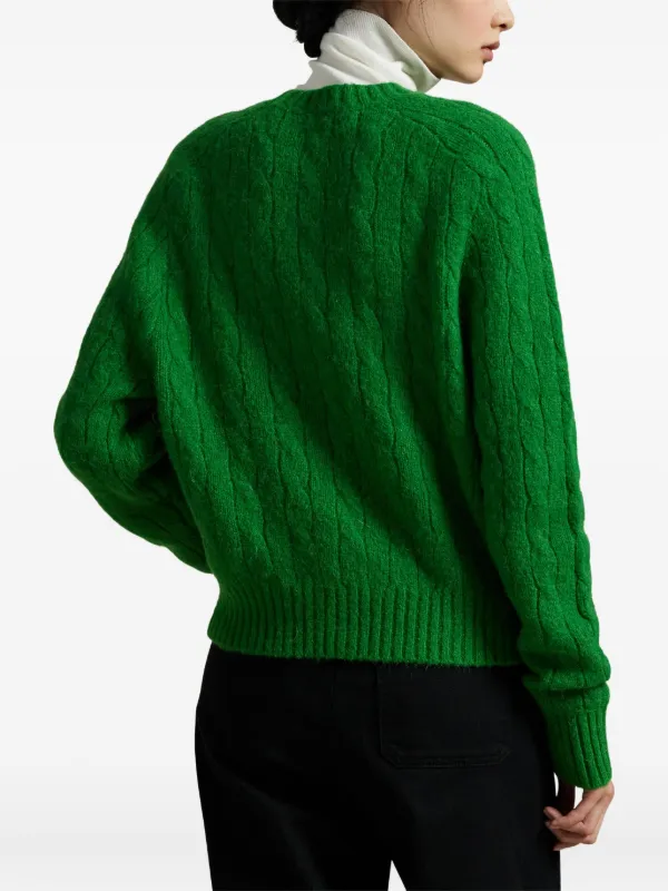 美品✨POLO RALPH LAUREN ケーブルニット セーター グリーン M Polo Ralph Lauren ケーブルニット セーター | グリーン | FARFETCH JP
