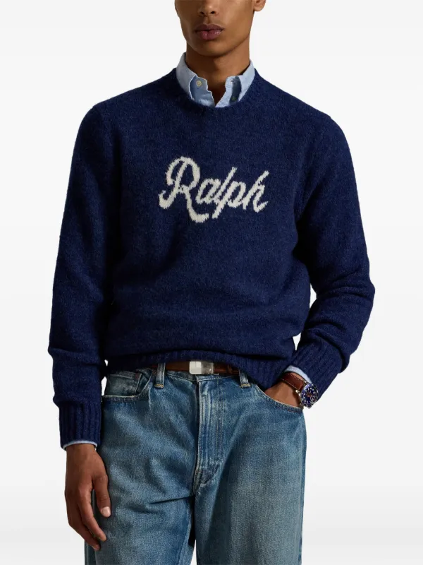 Polo Ralph Lauren ロゴインターシャ セーター | ブルー | FARFETCH JP