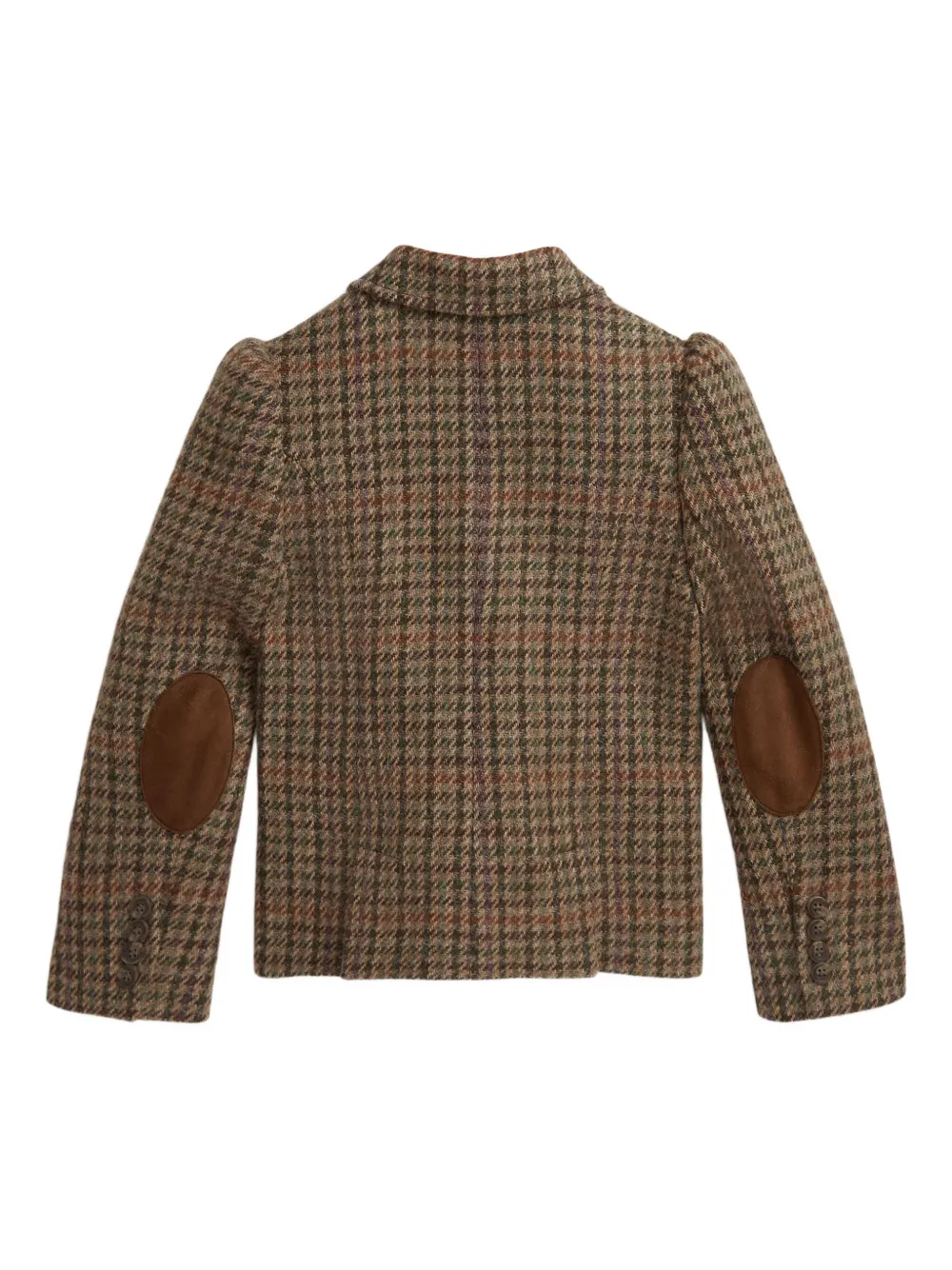 POLO RALPH LAUREN KIDS Blazer met pied-de-poule print en pofmouwen Bruin