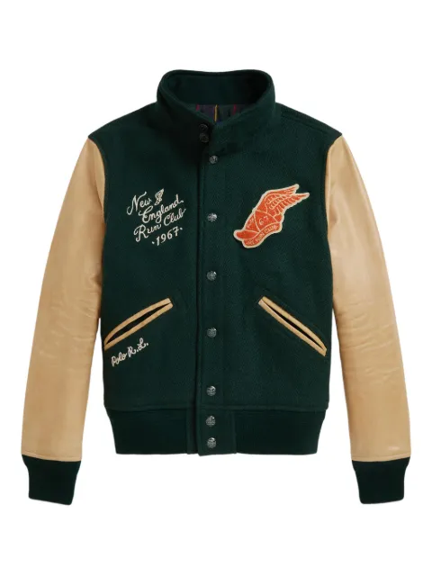 POLO RALPH LAUREN KIDS leather-sleeve bomber jacket