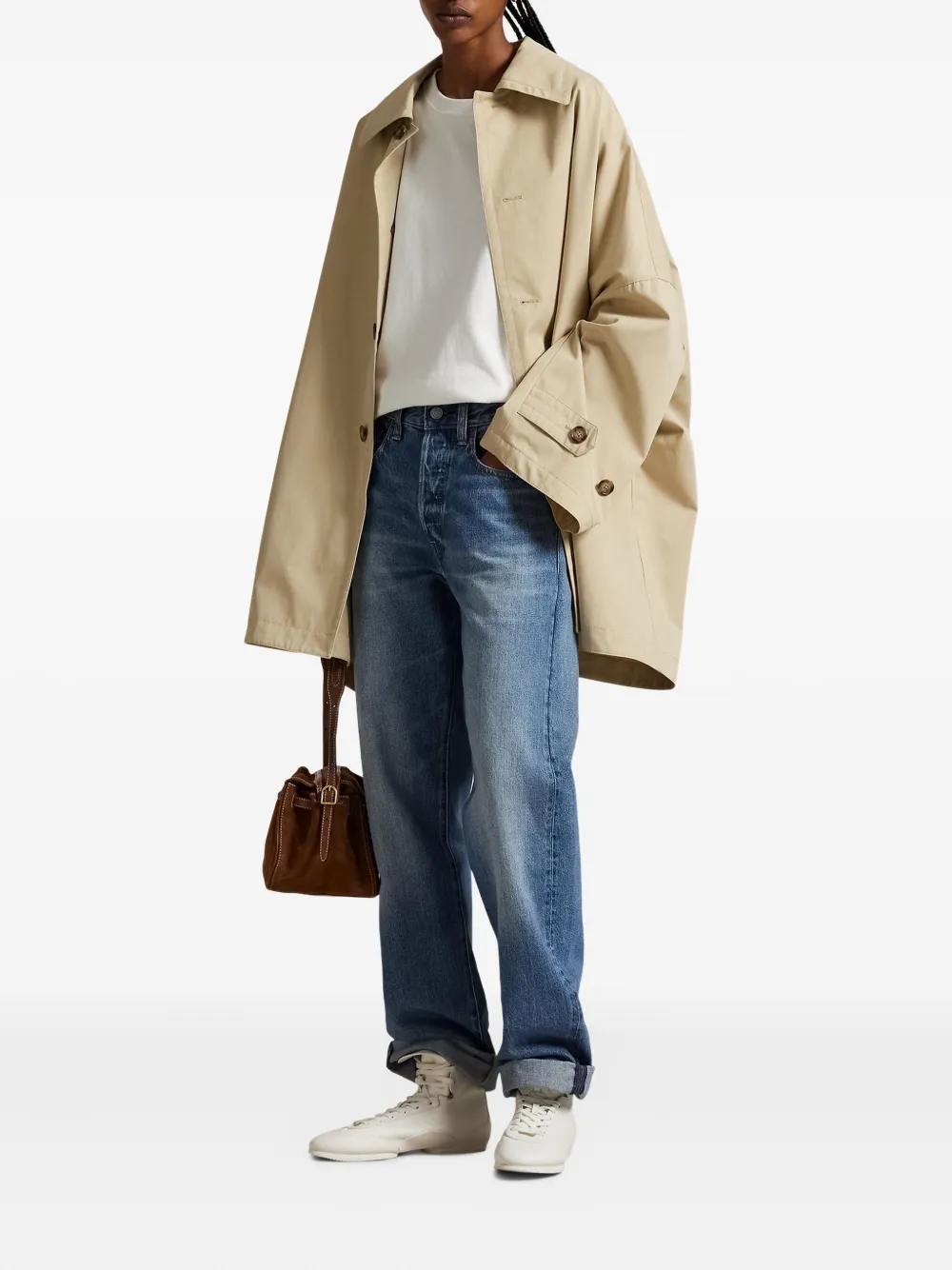 Polo Ralph Lauren Twill jas met knoopsluiting Beige