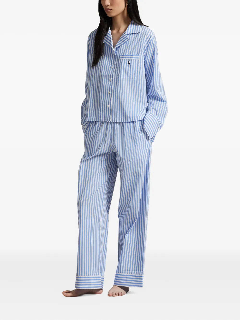 Polo Ralph Lauren Striped Pyjama Set In Blue