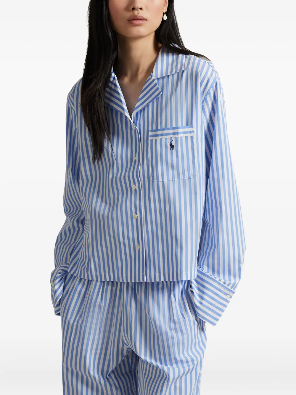 Polo Ralph Lauren Striped Pyjama Set In Blue