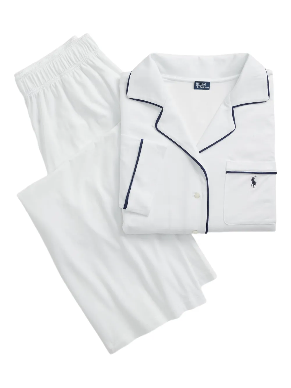 Polo Ralph Lauren long-sleeve piped pyjama set Wit