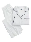 Polo Ralph Lauren long-sleeve piped pyjama set - White