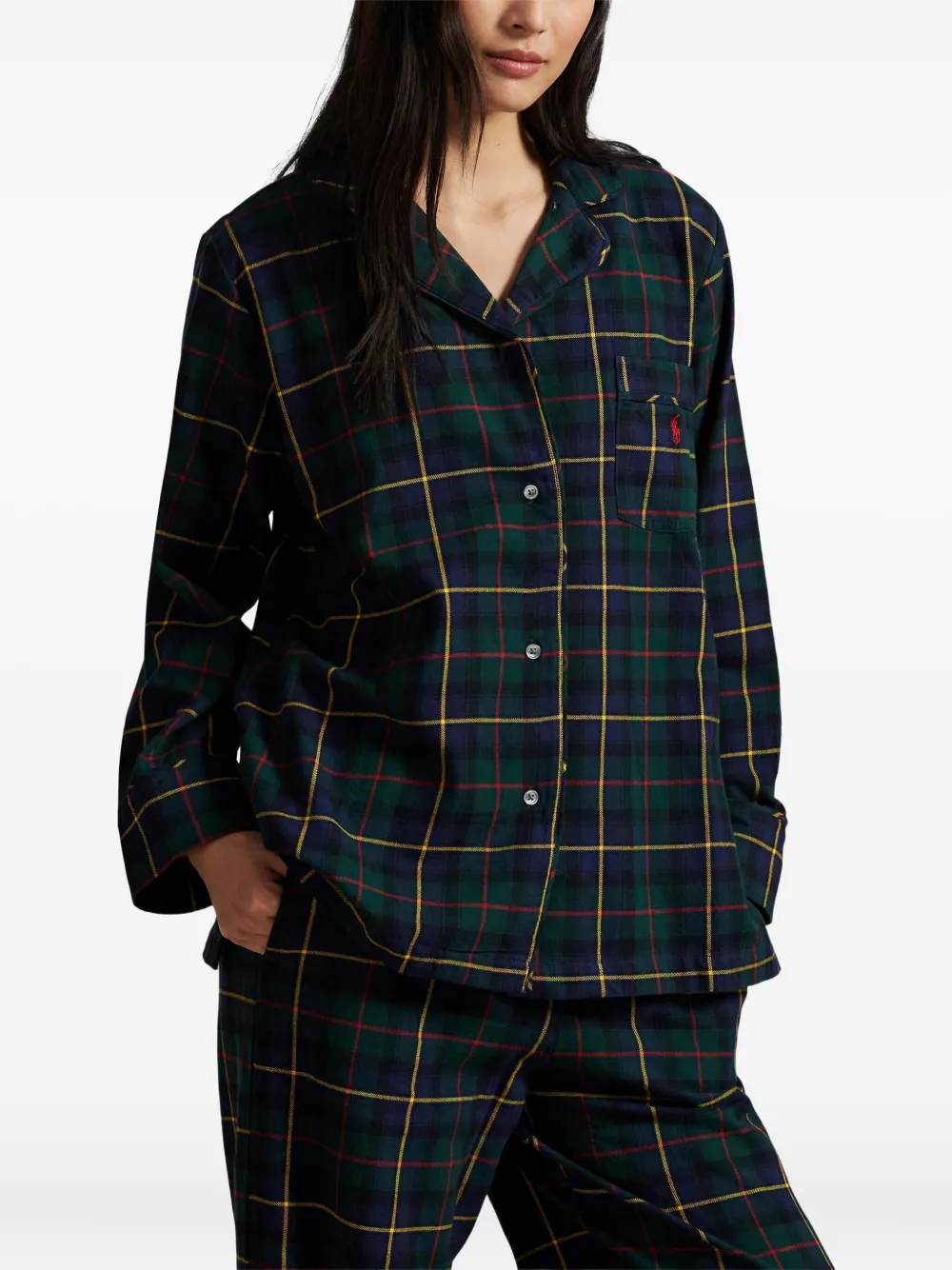 Polo Ralph Lauren Tartan-check Pyjama Set In Blue