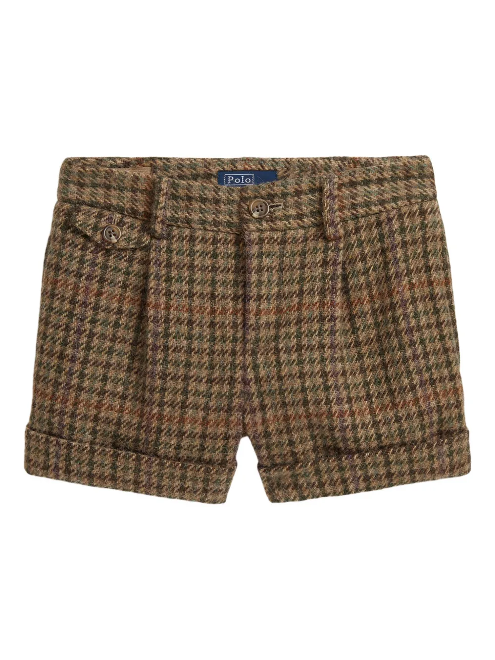 POLO RALPH LAUREN KIDS ハウンドトゥース ショートパンツ - ブラウン POLO RALPH LAUREN KIDS ハウンドトゥース ショートパンツ - ブラウン
