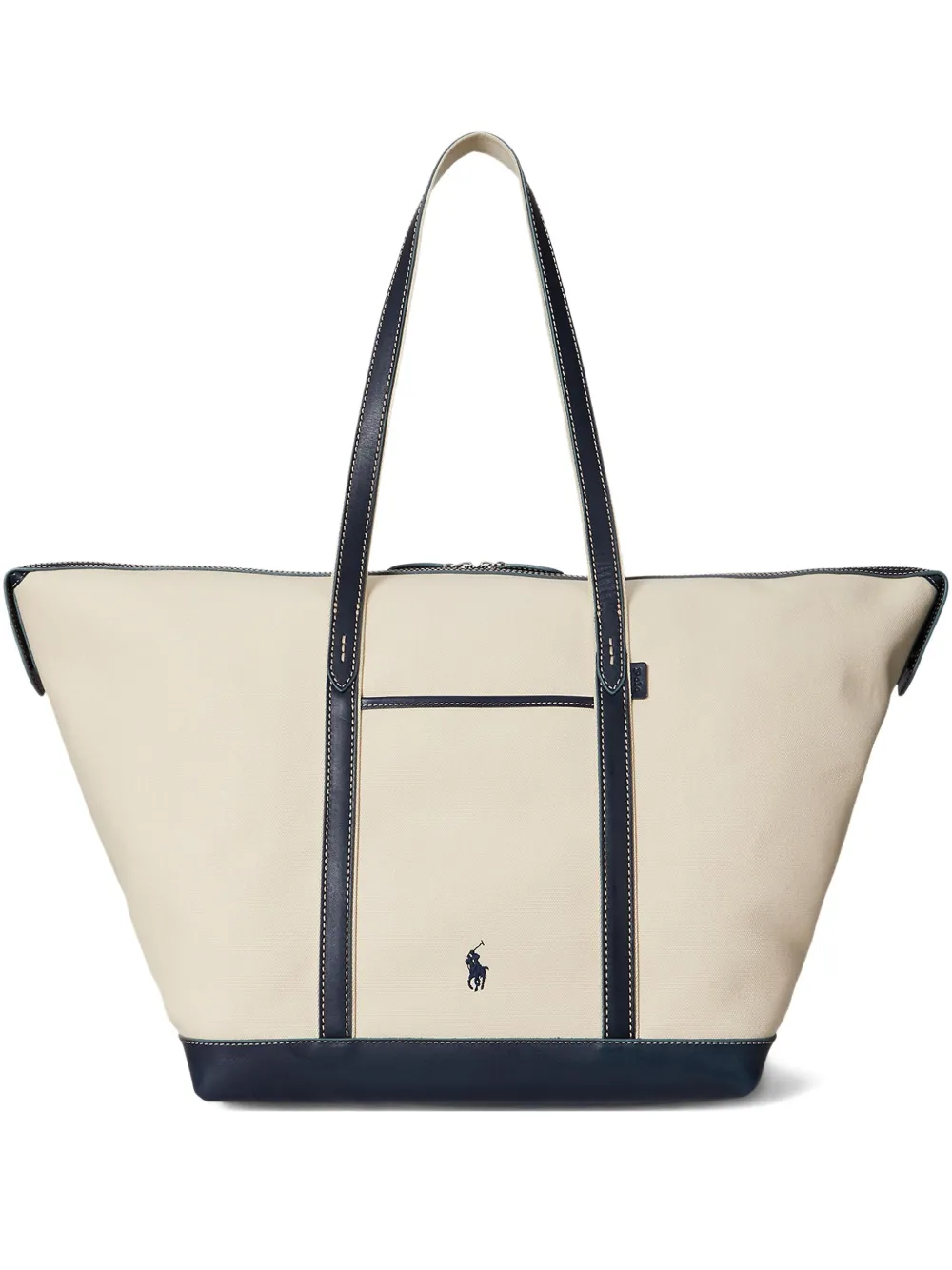 Polo Ralph Lauren Bellport canvas shopper met leren afwerking Beige
