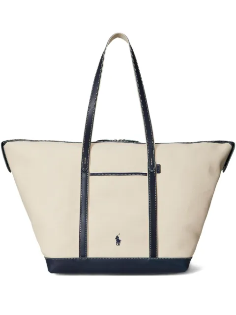 Polo Ralph Lauren Bellport leather-trimmed canvas tote bag