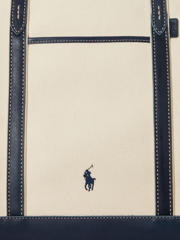 Polo Ralph Lauren Bellport leather-trimmed Canvas Tote Bag Neutrals  FARFETCH IN