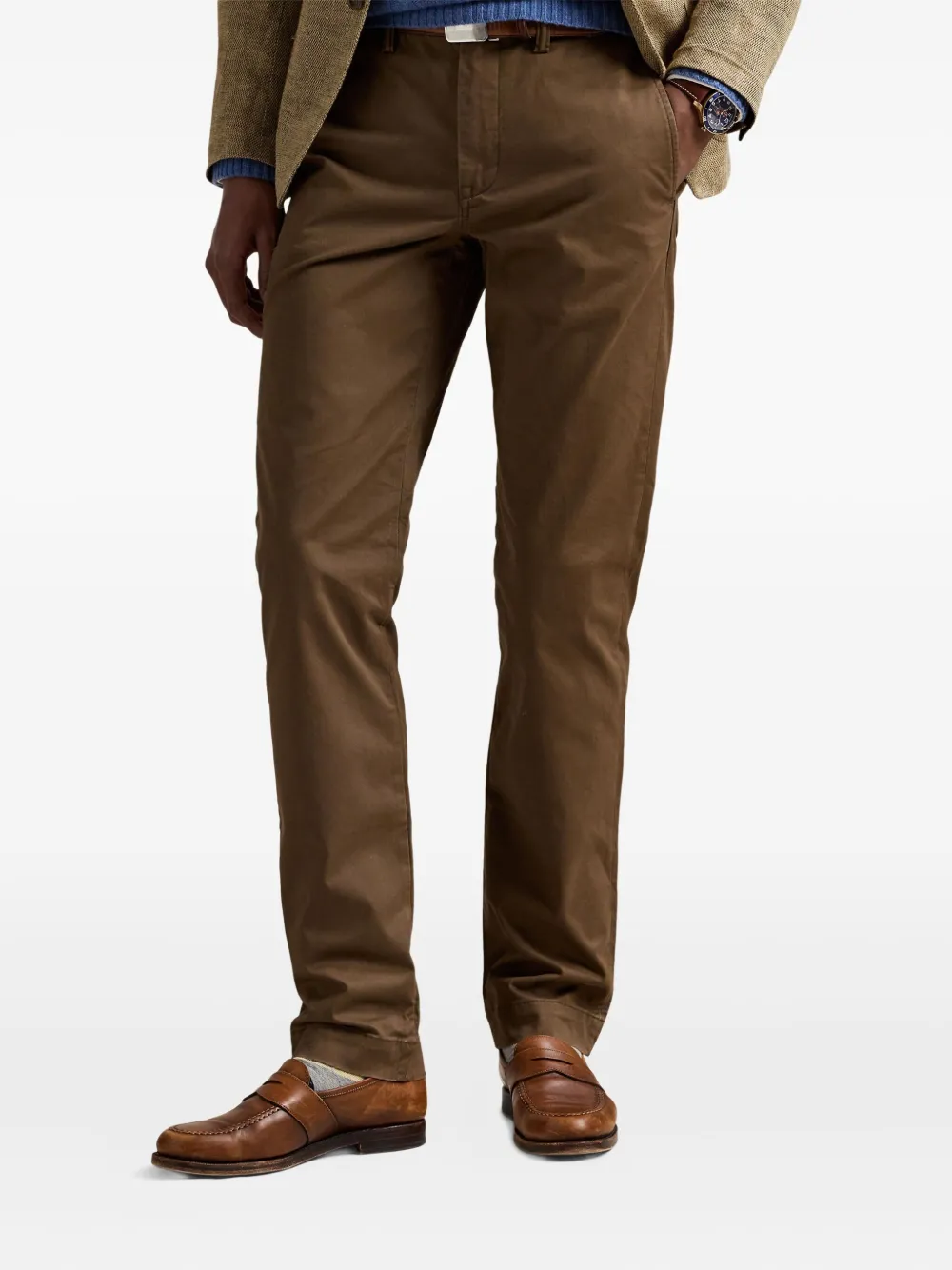 Polo Ralph Lauren Stretch twill broek met platte voorkant Bruin