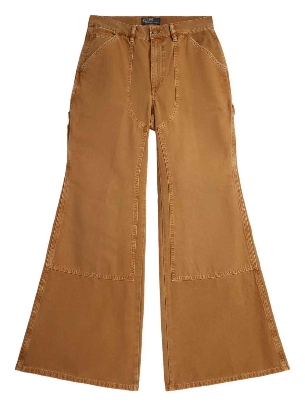Polo Ralph Lauren Flared Panelled Trousers In Brown