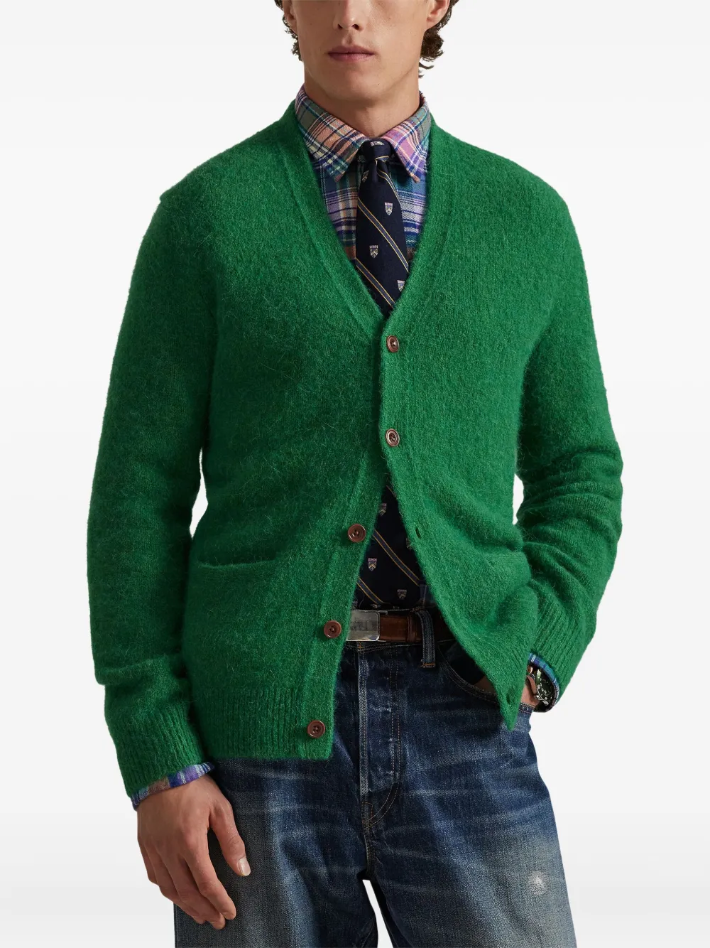 Polo Ralph Lauren Patch Pocket Cardigan In Green