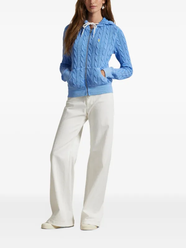 Polo by Ralph Lauren ケーブルニットパーカー M Polo Ralph Lauren ケーブルニット パーカー | ブルー | FARFETCH JP