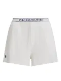 Polo Ralph Lauren waffle-knit logo-band pyjama shorts - White