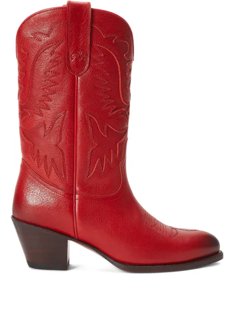 Polo Ralph Lauren leather embroidered cowboy boots