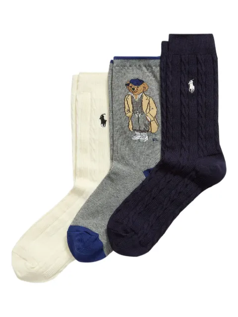 Polo Ralph Lauren lot de trois paires de chaussettes en maille torsadée