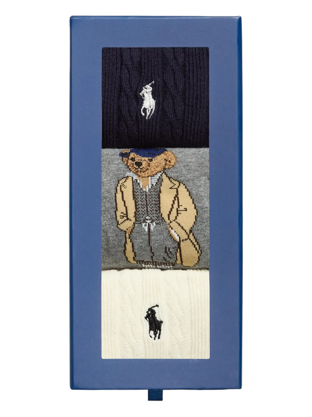 Polo Ralph Lauren cable-knit bear sock pack (pack of three) | Image 2