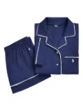 Polo Ralph Lauren short-sleeve piped-trim pyjama set - Blue