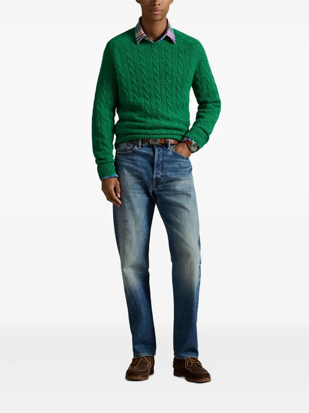 Polo Ralph Lauren suéter en tejido de ochos con parche en los codos | Suéteres | Image 2