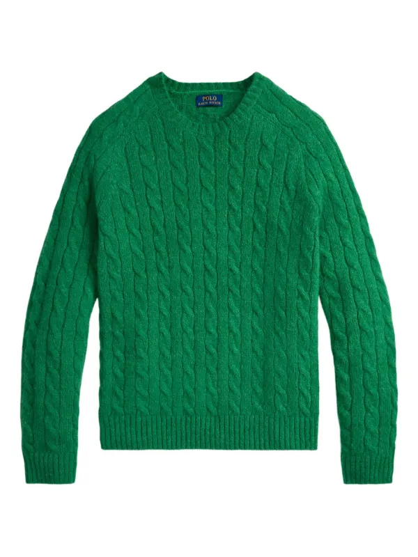 Polo Ralph Lauren cable-knit elbow-patch Sweater Green