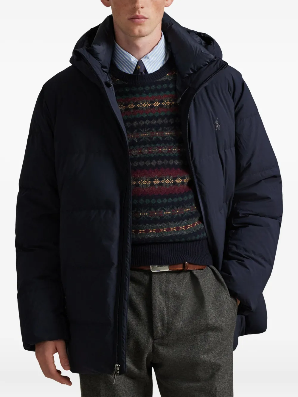 Polo Ralph Lauren Hooded Insulated Coat In Blue