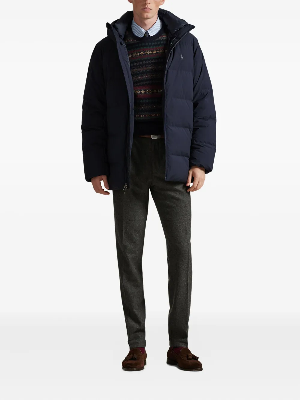 Polo Ralph Lauren Hooded Insulated Coat In Blue