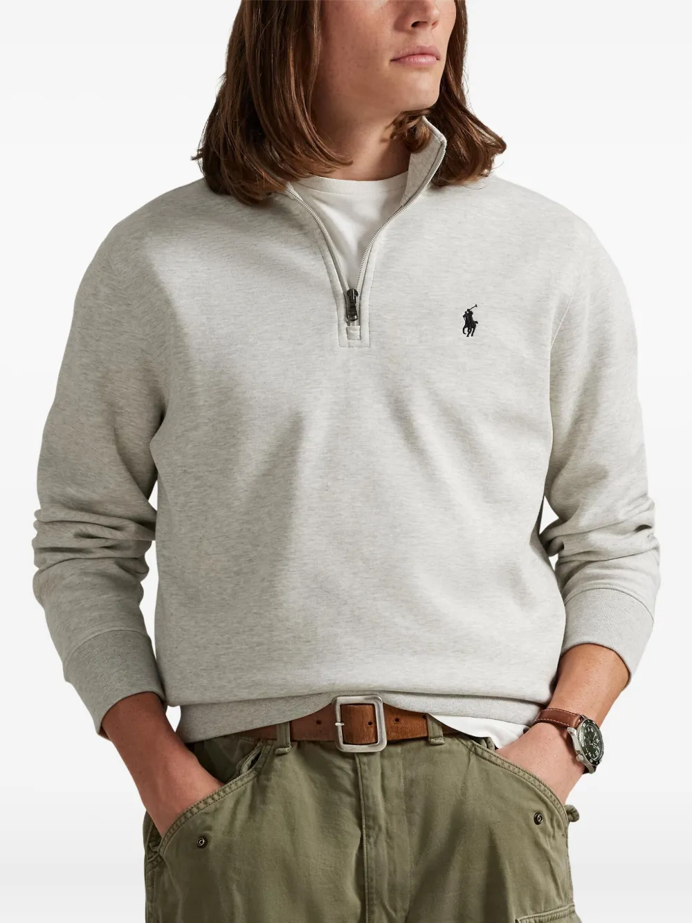 Polo Ralph Lauren Sweater met halve rits Grijs