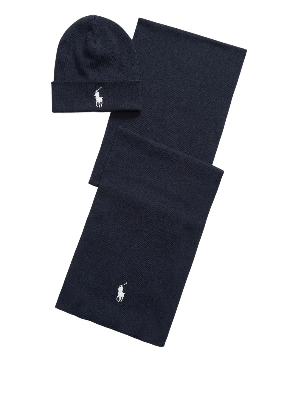 Polo Ralph Lauren Logo-embroidered Hat And Scarf Set In Black