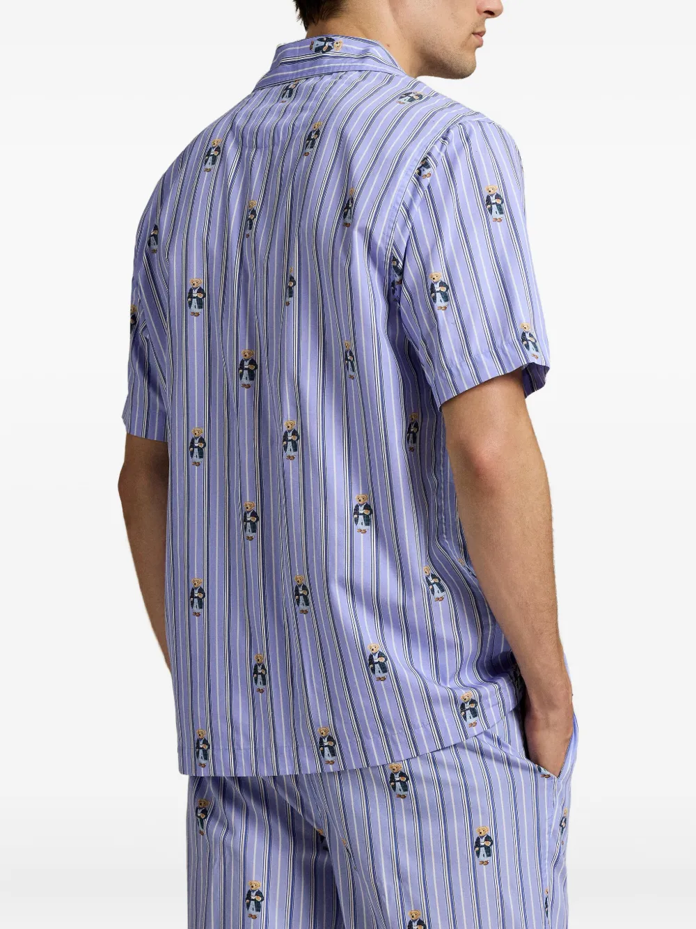 Polo Ralph Lauren Gestreepte slaaptop met beerprint Blauw