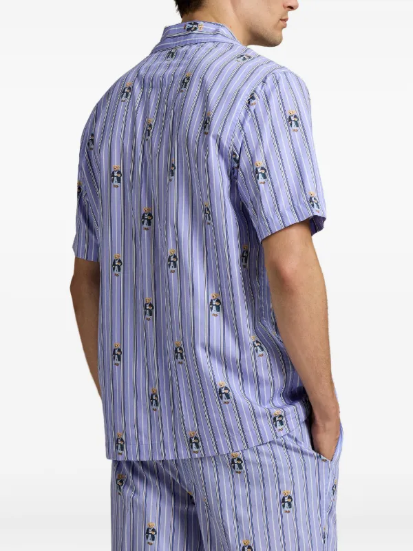Polo Ralph Lauren Stripe bear-print Sleep Top | Blue | FARFETCH