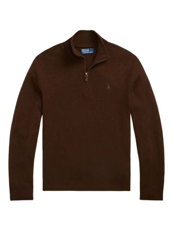 Polo by RALPHLAUREN ニット ブラウン♡ Polo Ralph Lauren half-zip Merino Wool Pullover | Brown | FARFETCH