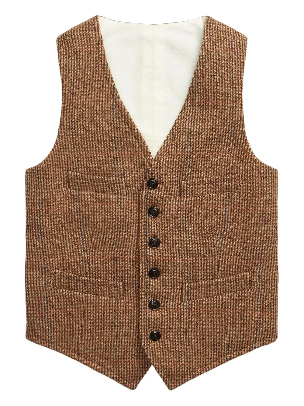 POLO RALPH LAUREN KIDS welt-pockets waistcoat - ブラウン POLO RALPH LAUREN KIDS welt-pockets waistcoat - ブラウン