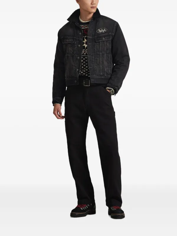 Polo Ralph Lauren Denim sherpa-collar Jacket | Black | FARFETCH