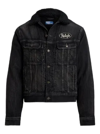 Polo Ralph Lauren Denim sherpa-collar Jacket | Black | FARFETCH CA