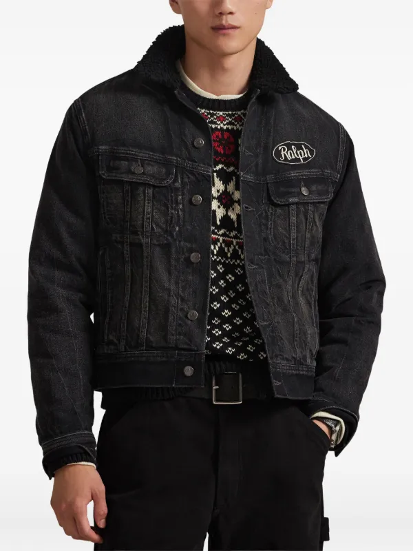Polo Ralph Lauren Denim sherpa-collar Jacket | Black | FARFETCH