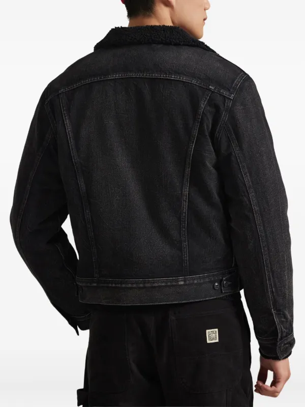 Polo Ralph Lauren Denim sherpa-collar Jacket | Black | FARFETCH