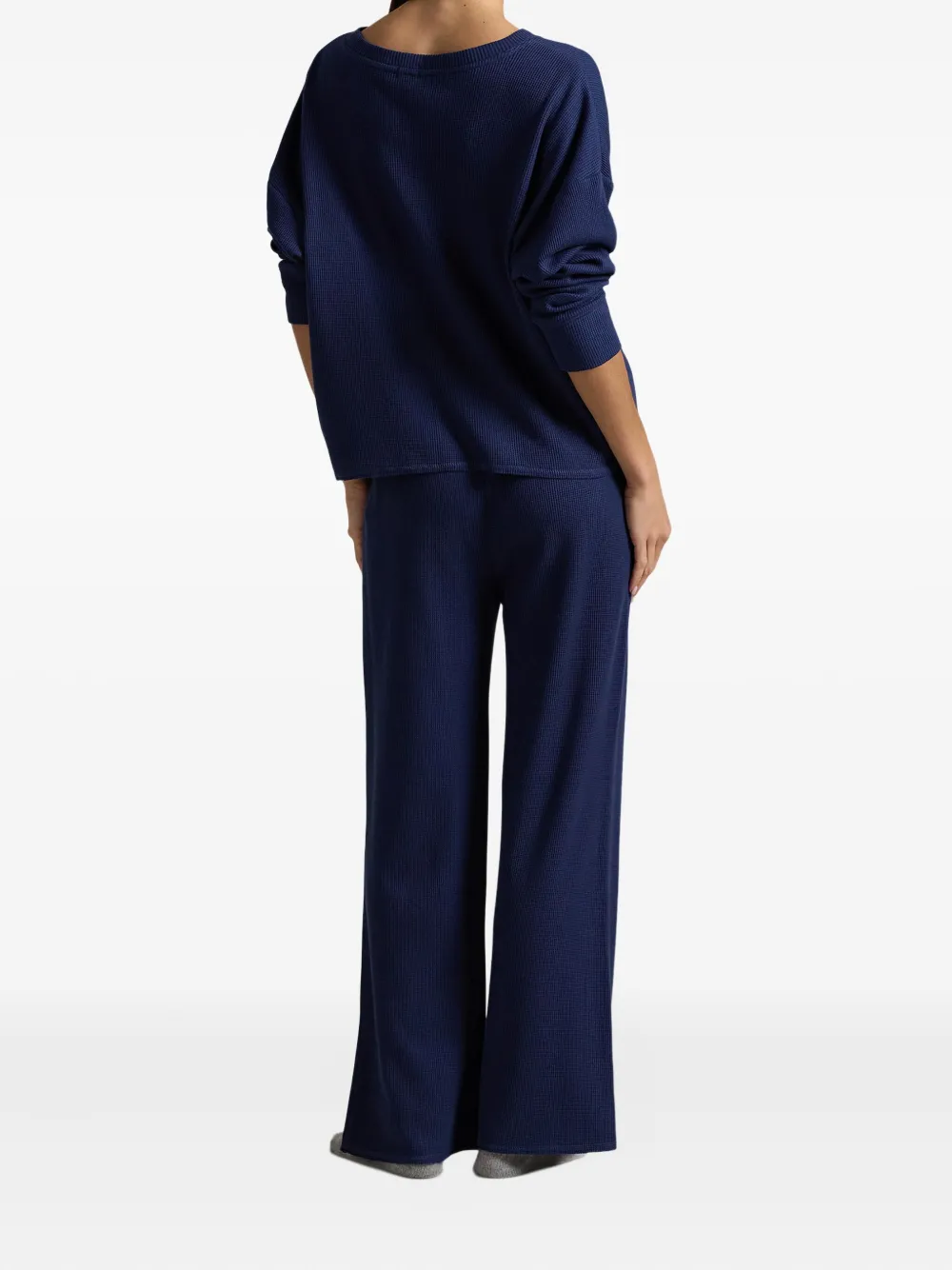 Polo Ralph Lauren Waffle-knit Pyjama Set In Blue